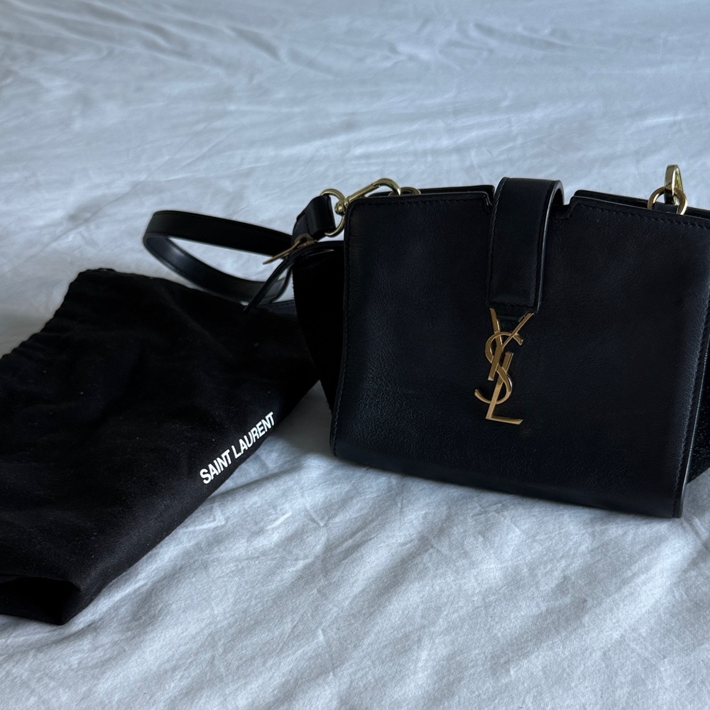 Saint Laurent Black Mini Bag with Gold Accents